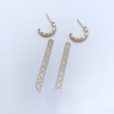 Korean Style Fashion Diamond-Set C Earrings Rhinestone Stud Earrings VAN CLEEF