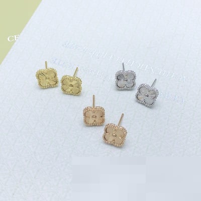 Cross-border Best Seller Floral Stud Earrings Fashion Versatile Minimalist Stud Earrings VAN CLEEF
