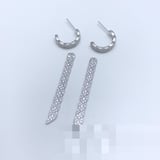 Korean Style Fashion Diamond-Set C Earrings Rhinestone Stud Earrings VAN CLEEF