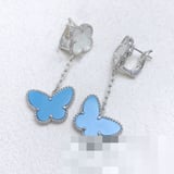 Cross-border New Floral Blue Versatile Minimalist Earrings VAN CLEEF
