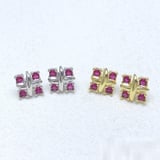 European Style Pink Zircon Stud Earrings Minimalist Fashion Earrings Wholesale