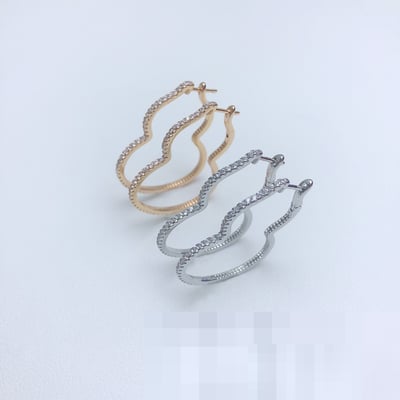 Diamond-Set Cross-border Earrings Fashion Versatile high quality jewelryVAN CLEEF