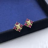 European Style Pink Zircon Stud Earrings Minimalist Fashion Earrings Wholesale