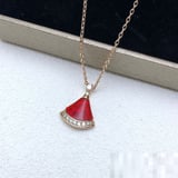 Premium Necklace Choker Necklace White Red Pendant