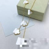 van cleef 5 Floral Necklace Pendant Necklace Versatile high quality jewelryVAN CLEEF