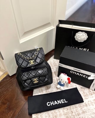 Chanel duma sheepskin backpack with box