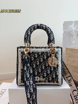Dior Embroidered Princess Bag with box