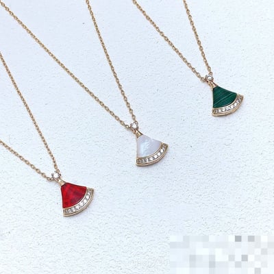 Premium Necklace Choker Necklace White Red Pendant