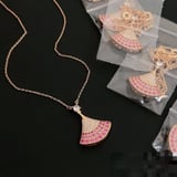 European Style Pink Necklace Versatile Pink Pendant Choker Necklace