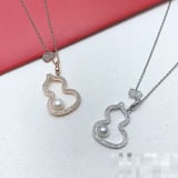 New Diamond-Set Pearl Pendant Necklace Fashion Minimalist Choker Necklace Factory Direct