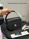 Chanel 26a Handle Bag Crocodile Handle Saddle Bag hobo Messenger Bag with box