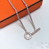 Cross-border New Diamond-Set Q Necklace Fashion Versatile Minimalist Wholesale Factory