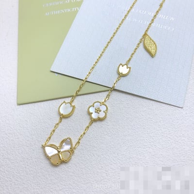van cleef New Blue Floral Necklace Fashion Floral Choker Necklace