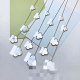 van cleef 5 Floral Necklace Pendant Necklace Versatile high quality jewelryVAN CLEEF