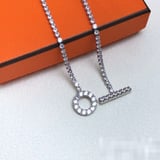 Cross-border New Diamond-Set Q Necklace Fashion Versatile Minimalist Wholesale Factory