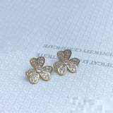 van cleef Premium Rose Gold Floral Necklace Stud Earrings Choker Necklace Floral Earrings