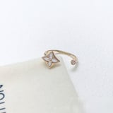 Louis Vuitton Premium Floral Pearl Diamond-Set Ring Open Factory Direct