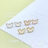 van cleef White Stud Earrings Vintage Ins Style Fresh Earrings Factory Direct