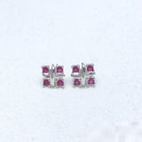 European Style Pink Zircon Stud Earrings Minimalist Fashion Earrings Wholesale