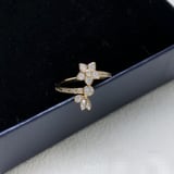 New Floral Diamond-Set Open Floral Ring Fashion Minimalist