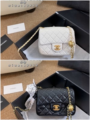 Chanel Rhombus Golden Ball Square Fatty with box