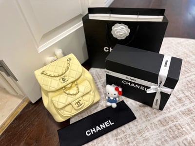Chanel duma sheepskin backpack with box
