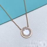 Tiffany Pendant Diamond-Set White Choker Necklace Fashion Pendant