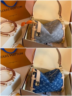 Louis Vuitton Denim Box Bag Small Soft Case with box