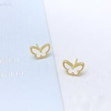 van cleef White Stud Earrings Vintage Ins Style Fresh Earrings Factory Direct