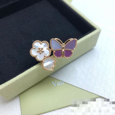 New van cleef Purple Ring lucky Ring White Fashion Versatile Ring Wholesale