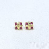 European Style Pink Zircon Stud Earrings Minimalist Fashion Earrings Wholesale