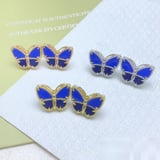 New Premium van cleef Blue Stud Earrings Fashion Minimalist Direct Versatile Earrings