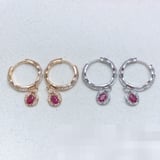 Stud Earrings Pink Earrings Versatile Pink Factory Direct high quality jewelryVAN CLEEF