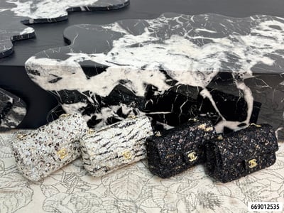 Chanel Floral sequins bag with box