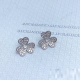 van cleef Premium Rose Gold Floral Necklace Stud Earrings Choker Necklace Floral Earrings