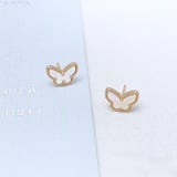 van cleef White Stud Earrings Vintage Ins Style Fresh Earrings Factory Direct