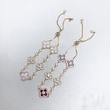 Red Gold Diamond-Set Red Floral Bracelet Ladies Versatile