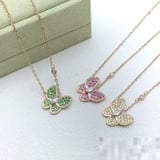 Diamond-Set Necklace Red Choker Necklace Fashion Multicolor Pendant