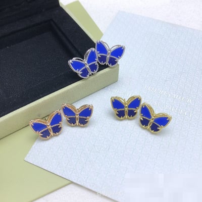 New Premium van cleef Blue Stud Earrings Fashion Minimalist Direct Versatile Earrings