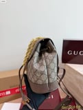 Gucci Ophidia Mini Backpack/Backpack Beige and ebony GG with brown leather, adjustable shoulder strap gift box packaging