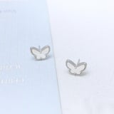 van cleef White Stud Earrings Vintage Ins Style Fresh Earrings Factory Direct