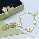 New lucky Yellow Bracelet Floral Ring Earrings Set Jewelry