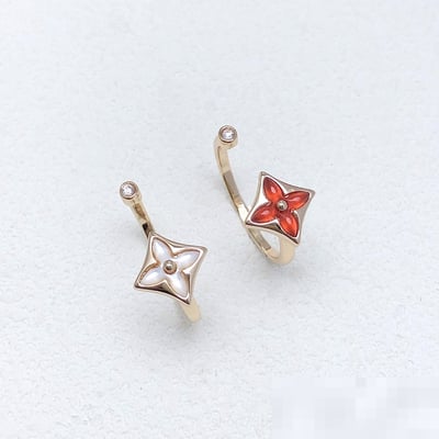Louis Vuitton Premium Floral Pearl Diamond-Set Ring Open Factory Direct