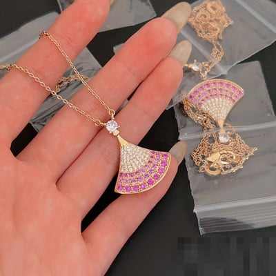 European Style Pink Necklace Versatile Pink Pendant Choker Necklace