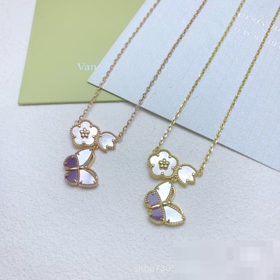 23 New Purple Floral Necklace Floral Ladies Jewelry Fashion Minimalist