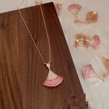 European Style Pink Necklace Versatile Pink Pendant Choker Necklace