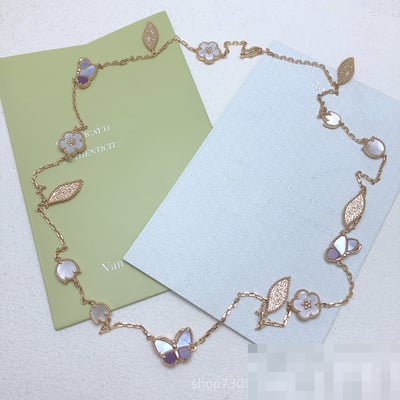 VAN CLEEF 26 15 Floral Necklace Purple Necklace Factory Wholesale Necklace