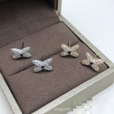 26 New Blue x Stud Earrings X Pearl Earrings Jewelry
