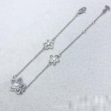 V Gold Silver Floral Diamond-Set Bracelet Premium