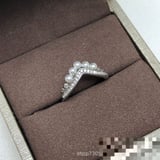 White Gold Pearl V Ring Red Factory Direct